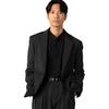 COMME CA MEN Brightly Fitted Mannish Stripe Stretch Single Size Charcoal Gray Suit 2-Way Jacket, 07-13JI05-204,