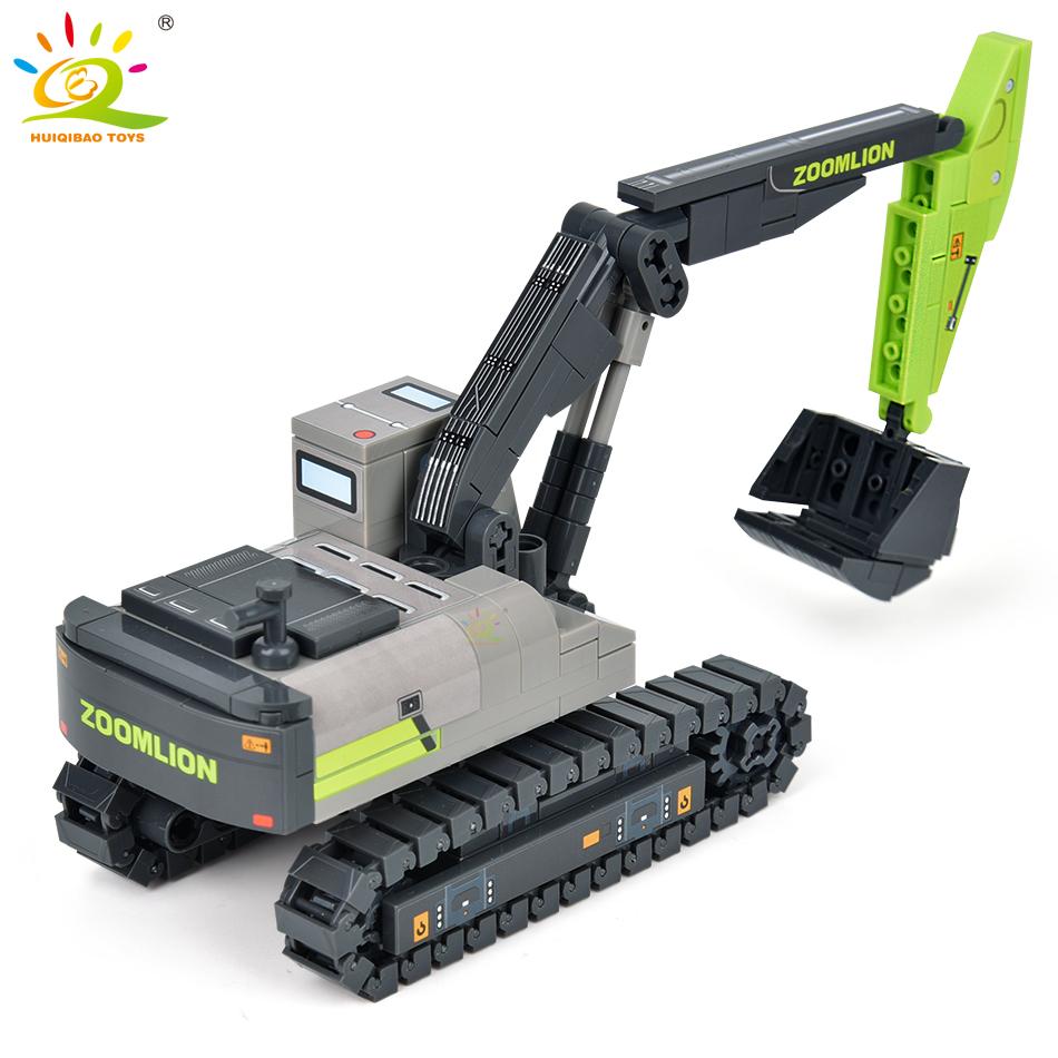 TOYS Engineering Truck Building Blocks Crane Bulldozer Excavator Car City Construction MOC Bricks Set For Children Kids