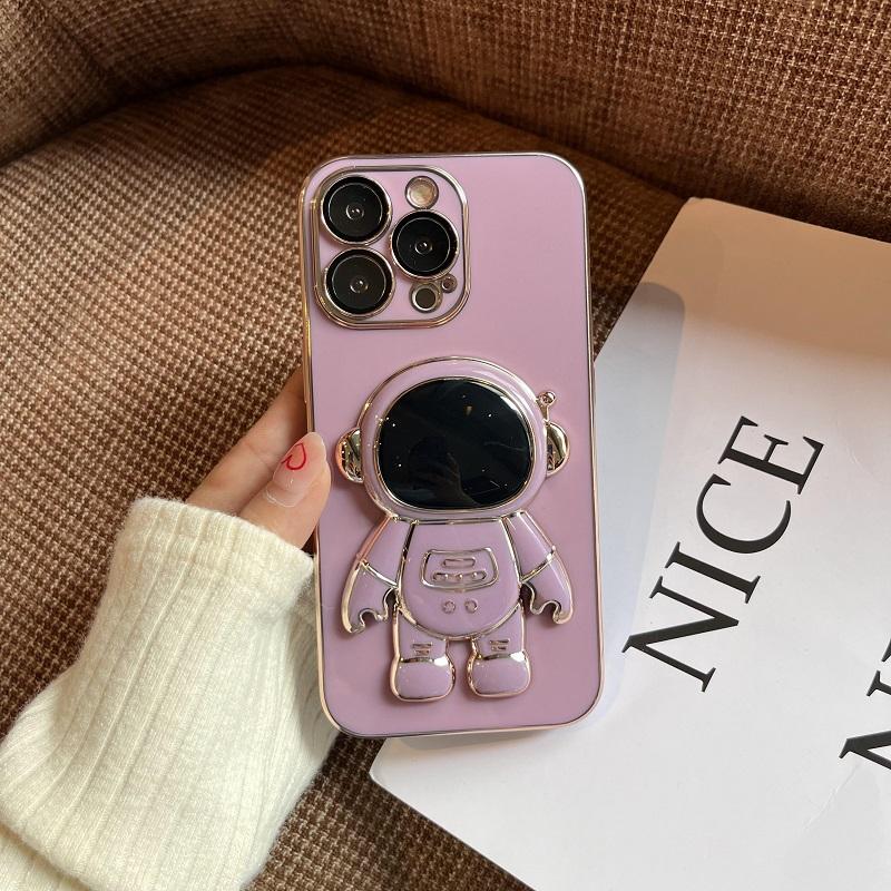 Elektroliz astronot katlanır stand iphone için kılıf 15 14 13 12 11 Pro Max XR X XS 7 8 artı SE/Samsung S23 S22 ultra S21 A14 A24 A34 A54 A13 A23 A33