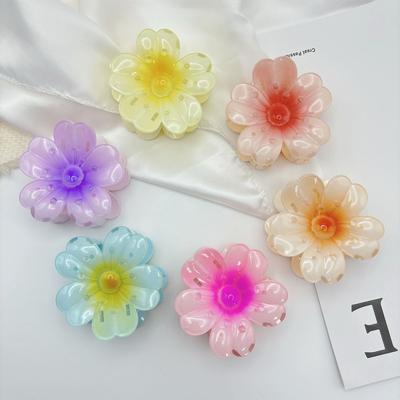 8cm Fiore Degradato Fermaglio per Capelli Donna Coreano Dolce Pinze per Capelli Pinza a Granchio Fermagli Ragazza Accessori per Acconciature Hawaiane