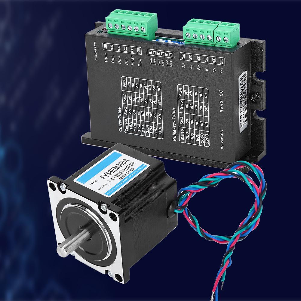 24V 3A Nema 23 2 Phase Stepper Motor with Driver 1NM 1.8 Degrees Industrial Control Stepping Motor
