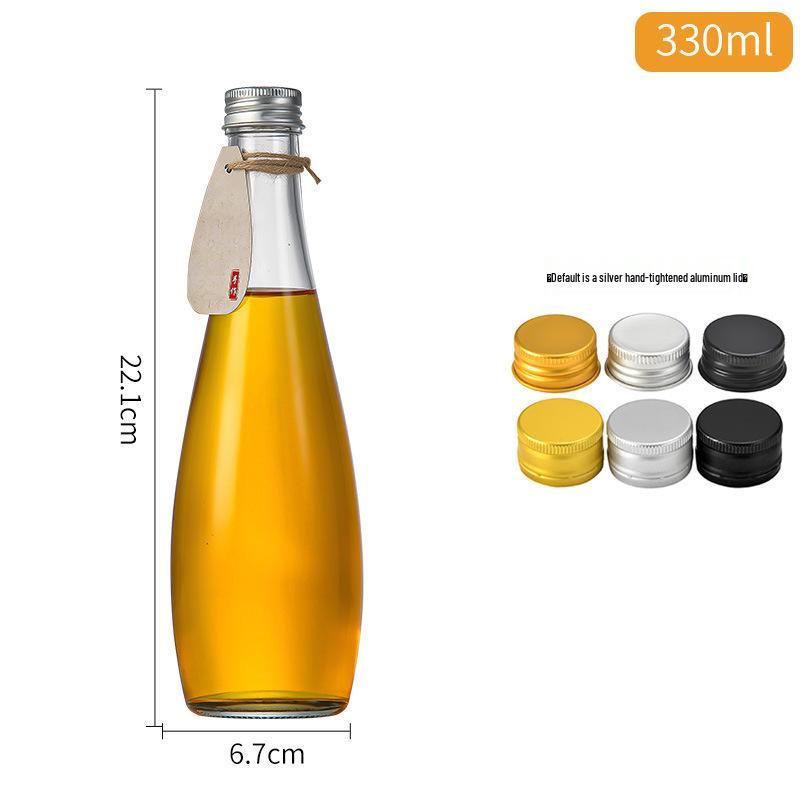 Frosted Transparent Glass Bottle with Sealed Lid for Water, Wine, or Juice