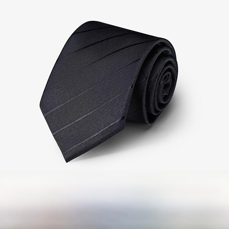 Polyester Striped Tie For Men Business Formal Wear With Zipper Closure For Office And Wedding