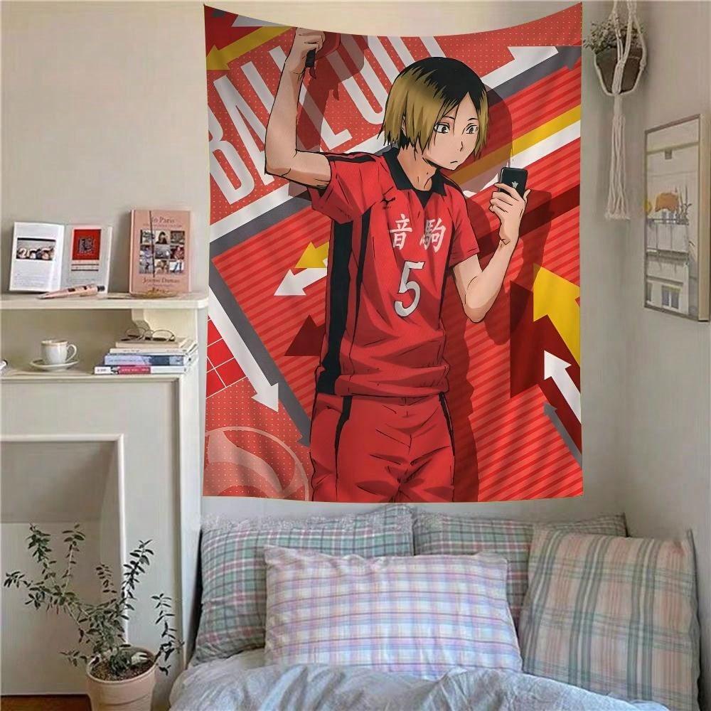 HHaikyu Kozume Kenma Cartoon Tapestry Bohemian Wall Tapestries Mandala Wall Hanging Sheets