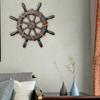 Wandkunst Dekor Nautisches Rad Wandskulptur Holzschiffssteuerrad Bootsruder für Club Wohnzimmer Bar Kamin Bauernhaus