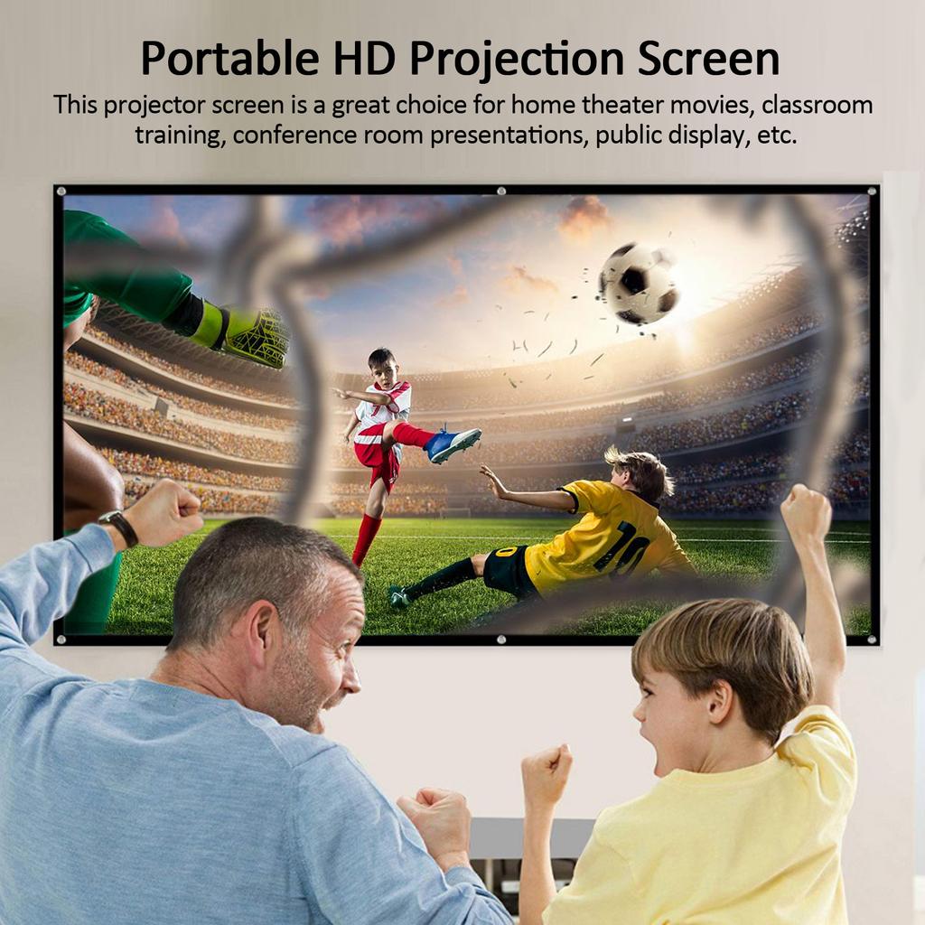 120-Zoll-16:9-Projektorbildschirm, tragbarer HD-Projektionsbildschirm, faltbar, Wandmontage für Heimkino