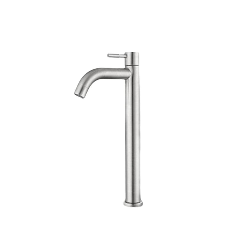 Stainless Steel Heighten Washbasin Faucet Quick Open Rust-proof Washbasin Tap Silver/Black Sink Water Tap Bathroom Counter