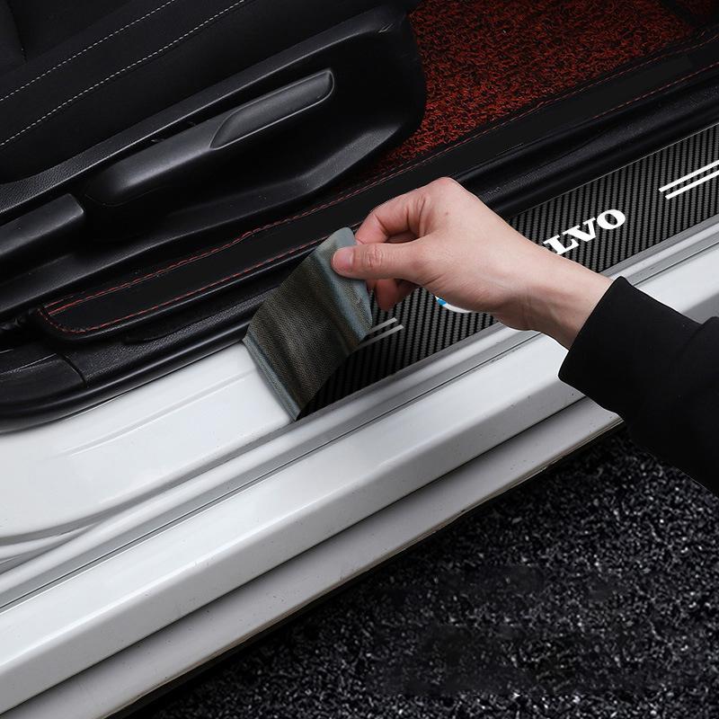 4PCS Car Door Sill Pedal Protection Scratch-resistant Stickers for Volvo XC60 V40 V50 XC90 S60 V90 V70 V70 V60 V60 V60 V60 S90 KT4