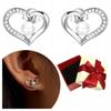 Heart Earrings With Pearl, Cubic Zirconia, S925 Pearl, Pearls, Crystals, Hearts