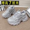 Europäische Station Leder Mesh Plateau Dad Schuhe Damen 2025 neue vielseitige runde Zehenpartie Schnürung lässige Sportschuhe trendige Schuhe