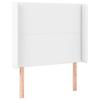 Tête de lit - MAISON EXCLUSIVE - Avec oreilles - Similicuir blanc - Hauteur réglable - Pieds en bois