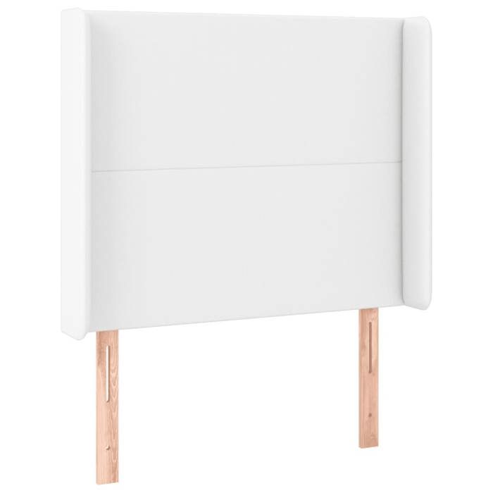 Tête de lit - MAISON EXCLUSIVE - Avec oreilles - Similicuir blanc - Hauteur réglable - Pieds en bois