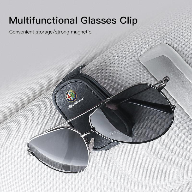 RXDMV1 Car Interior Glasses Clip Sunshade Storage Brace Auto Accessories For Alfa Romeo 156 159 147 4C 8C 166 Giulia Giulietta Mito