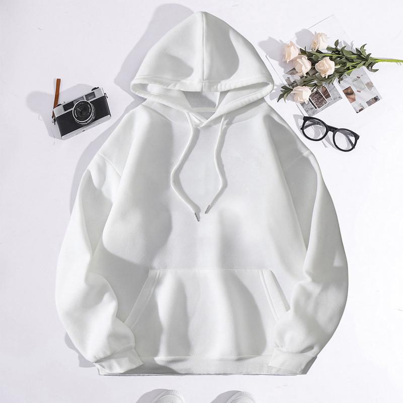 Women's 2024 Autumn/Winter Velvet-Lined Loose Casual Hooded Sweatshirt