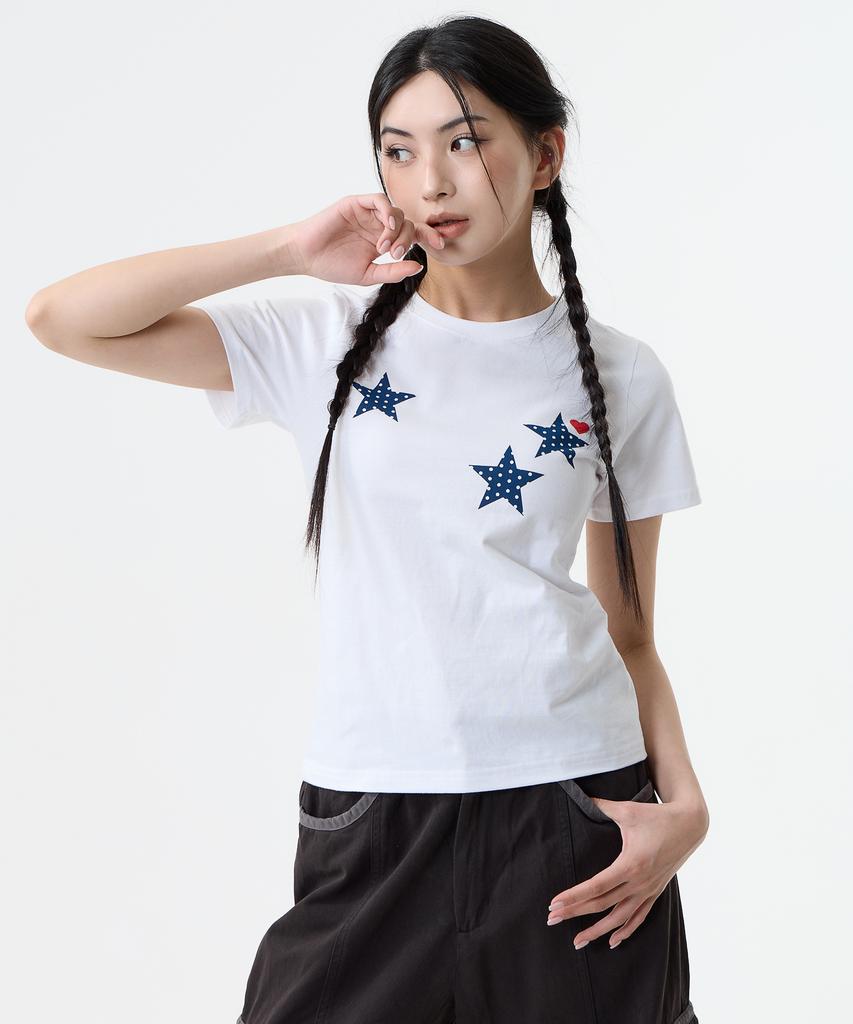 Nasttingijeubeleoldaenmi Dot Star Tee_White