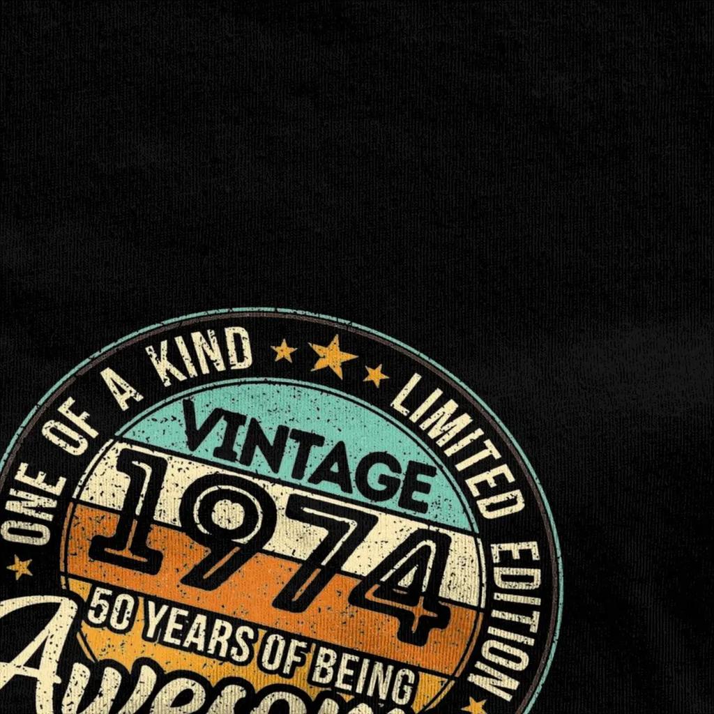 50 Years Old 50th Birthday Gifts Merch Shirt Men Women Vintage 1974 People Novelty Pure Cotton Graphic Print Tee Shirts