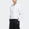 adidas Wrinkled Logo Bomber Jacket Casual Sports Outerwear Women White FU6228