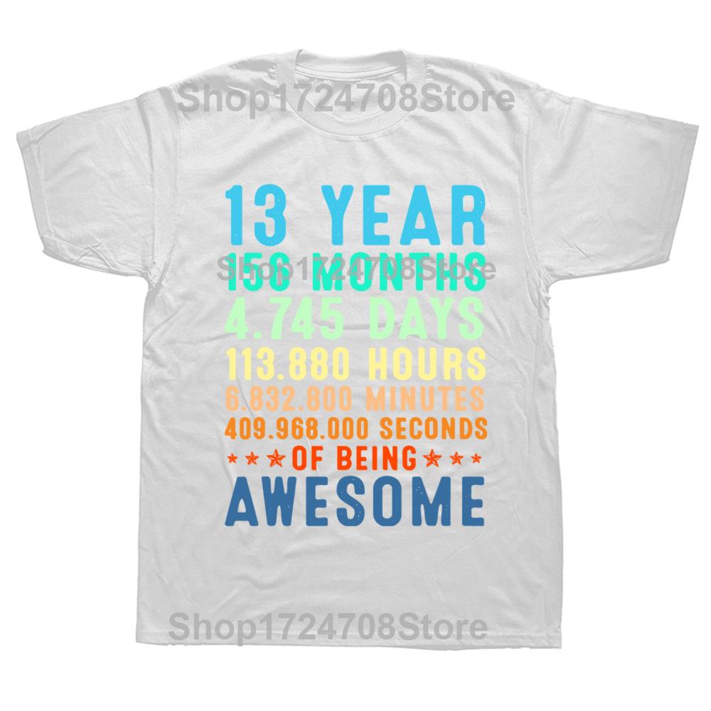 Geburtstag 13. 13 Jahre Alt Vintage Retro 156 Monate T-Shirts Sommer Streetwear Kurzarm Offiziell Teenager Geschenke T-Shirt