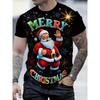 Men's 3D All-Over Print Christmas T-Shirt Xmas Festive New Year's Funny Santa Claus Graphic Short Sleeve Tshirt For Men Clothes