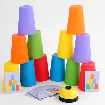 Schnelles Stapelspiel für Kinder, Stapelbecher, Handgeschwindigkeits-Wettkampfspiel, interaktives Herausforderungsspielzeug, Denk- und Konzentrationstraining für Kinder