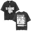 Anime Vinland Saga Thorfinn Karlsefni Vasket T-shirt Herretøj Mode Afslappet Vintage T-shirts Bomuld Oversized T-shirt
