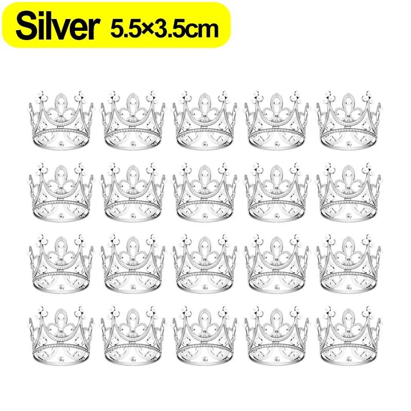 50/1PC Mini Crown Cake Decoration Pearl Crowns Baby Princess Ornaments DIY Baking Cupcake Topper Wedding Birthday Party Decor