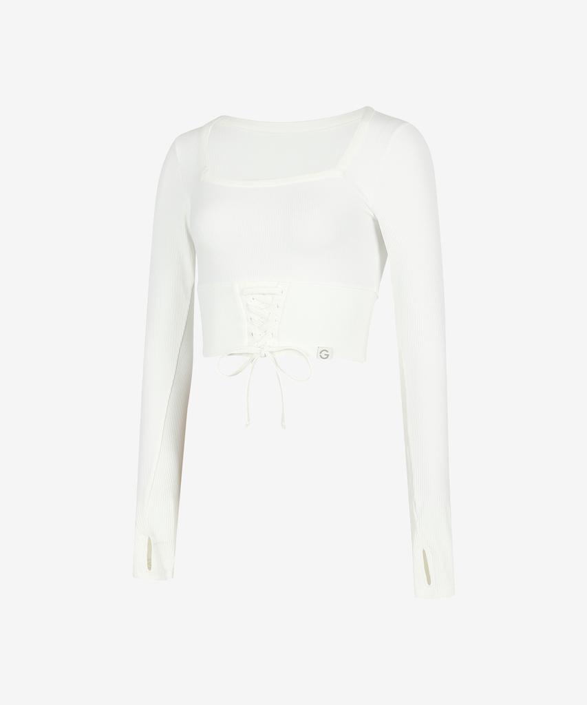 GRANDE LINE Elflex Rib Lace-Up Long Sleeve_4 Colors