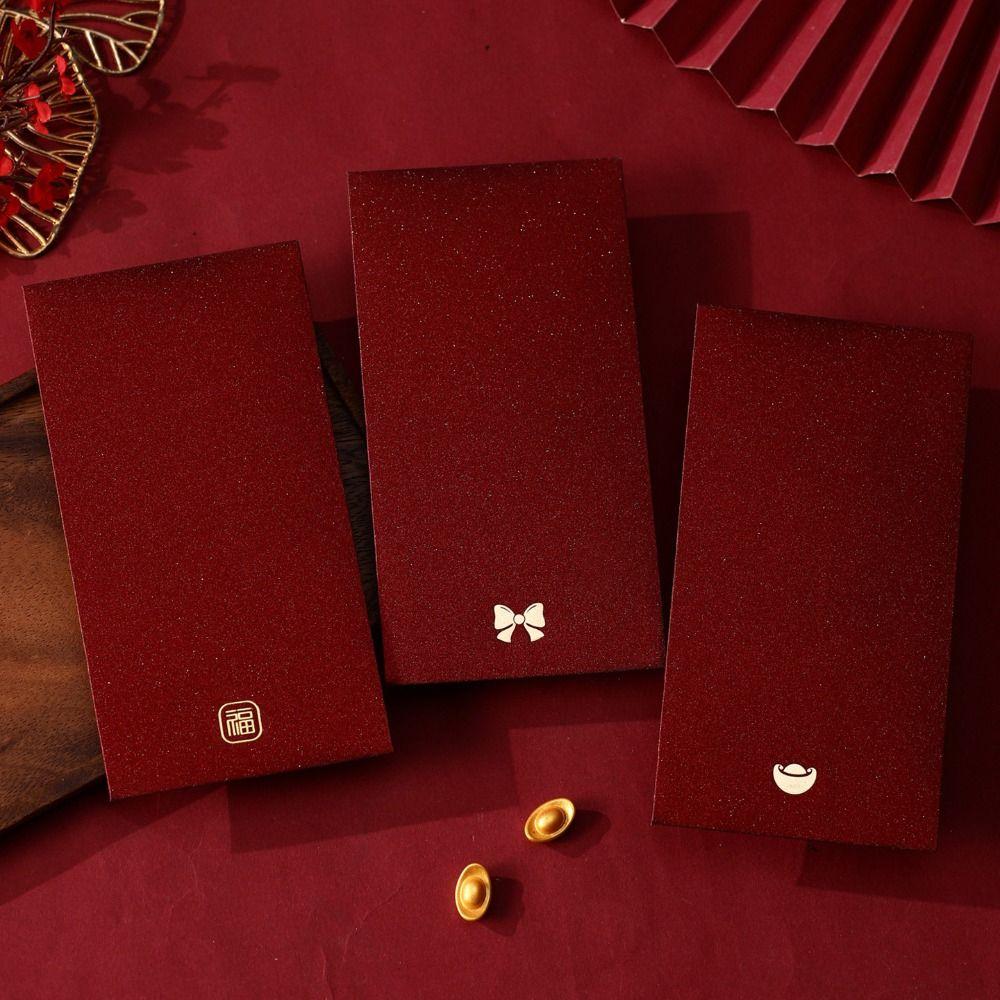 6Pcs New Year Red Packets Chinese Style Cash Gift Envelopes Creative Red Envelopes