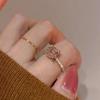 Pink Rhinestone Rings for Women Luxury Zircon Adjustable Ring Engagement Wedding Party Jewelry Fashion Girlfriend Gifts