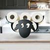 Toilet Paper Rack Wall Mount High Load-bearing Heavy Duty Large Capacity Cute Big Eye Sheep Look Paper Roll Organizer Bathroom Accessories