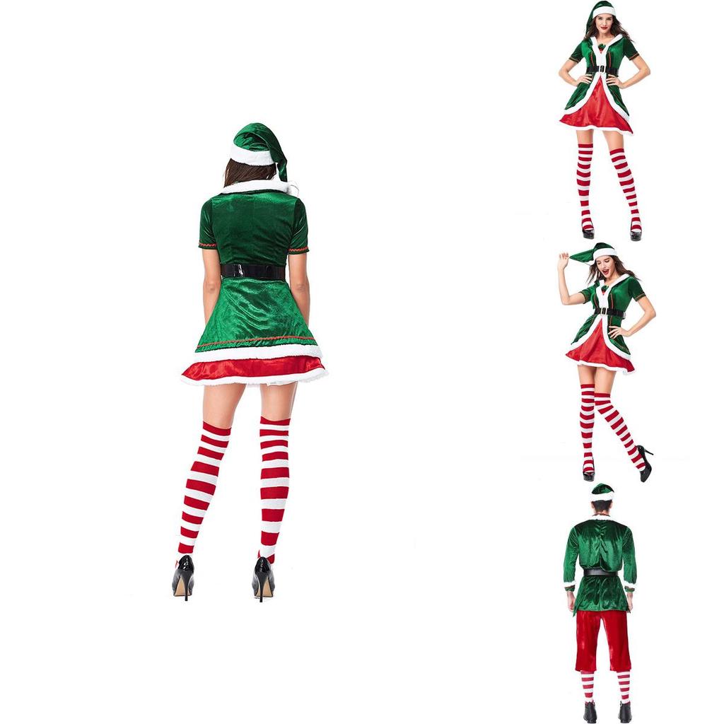 Vibrant Xmas Party Fancy Dress With Soft Touch Velvet Santa's Helper Costume