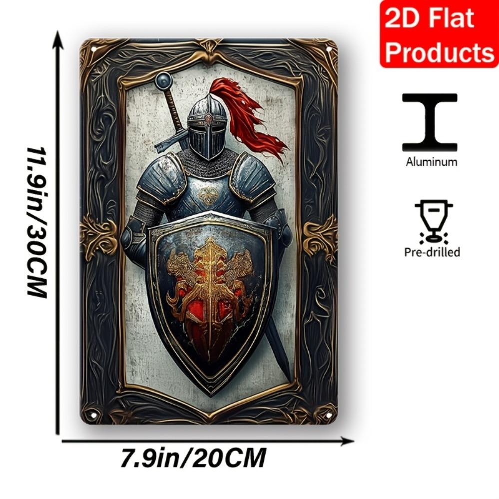 Armor Sword Shield Sign D Wall Hanging DecorMultipurpose Square Art for Home Farm Door Restaurant Decoration