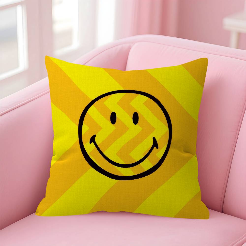Anime Smile Fun Cute Cushion Cover Inches Farmhouse Decor Home Throw Pillow Covers For Couch Decorations