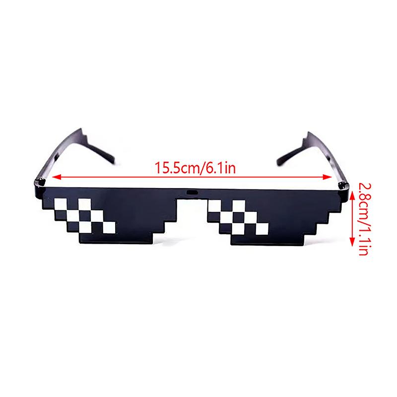Retro Men & Women Birthday/Party Favors Gamer Robot Sunglasses Pixel Mosaic Sunglasses Thug Life Sunglasses