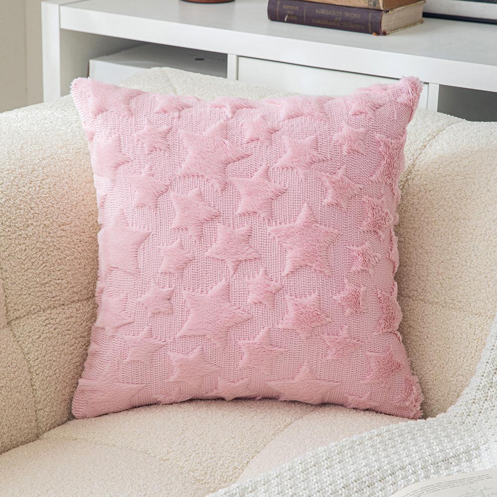 Christmas Throw Pillow Cover Plush Snowflake Christmas Tree Embroidered Living Room Sofa Cushion Holiday Party Decorative Cushion Cover