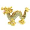 Drachenfigur Feng Shui Gelber Drache Glück Goldener Drache Strassstein Drachenfigur Fünf-Krallen-Drache Gelbgold Wunschdrache Drache Drache Feng