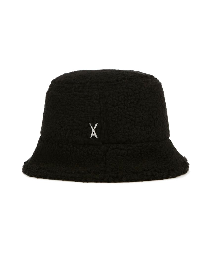 Bajal Studded Logo Fleece Bucket Hat Black