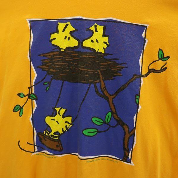 Summit 90-tallet Laget i USA Gammelt Snoopy Woodstock-trykk Kortarmet T-skjorte Herre Brukt