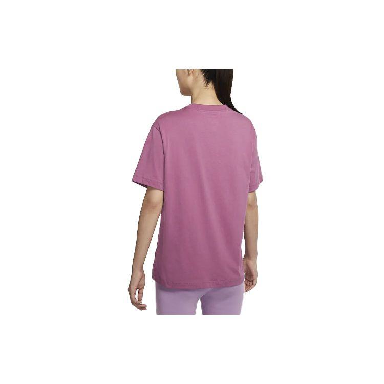 Nike Sportswear Essentials Logo Print Crew Neck Short Sleeve T-Shirt Women Tops Pink DN5698-507
