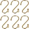 Gold Shower Curtain Rings Rust-Resistant Metal Shower Curtain Hooks ST Shaped