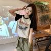 Sommer Retro Bedrucktes Kurzarm T-Shirt Für Damen
