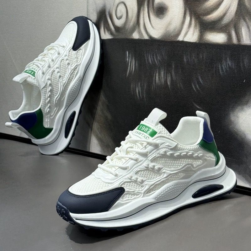 Herenschoenen Zomer Lage Top Dikke Zool Sport Casual Schoenen Modetrend Alles Match Ademend Heren Papa Schoenen Heren