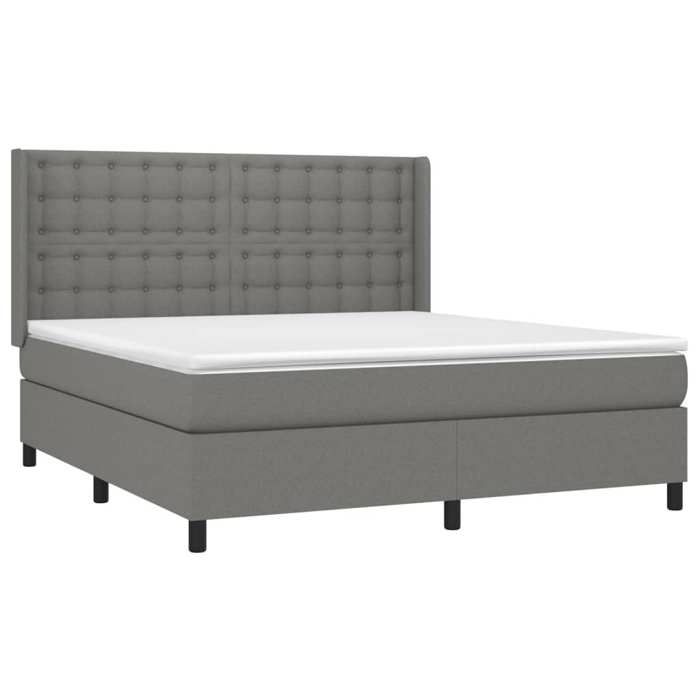 Maison Exclusive - Bettlattenrost Matratze LED Dunkelgrau 180x200 cm Stoff