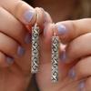 Fashion Simple Ladies Bar Pendant Earrings Women's Boho Retro Party Jewelry Texture Earrings
