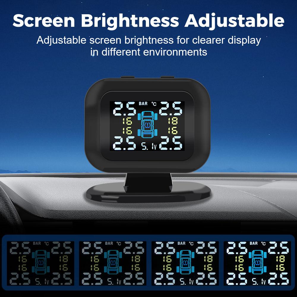 Wireless LCD Display USB TPMS Mini Car Tire Pressure Monitoring System Auto Security Alarm Systems