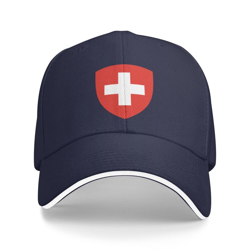 Cool Coat Of Arms Of Switzerland Baseballová čepice Unisex Women Personalizovaný nastavitelný dospělý táta klobouk Spring