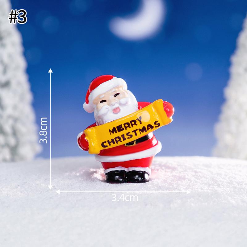 Mini Weihnachts-Schreibtischornament Schneemann Rentier Schneemann Harzfiguren Mikrolandschaft Navidad Xmas Neujahrsdekor