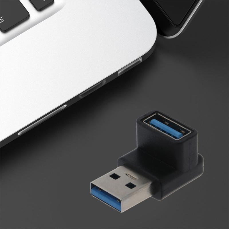 90 Degree USB 3.0 Coupler USB Female to Male Adapter Gender Changer Cable Extension Connector 1 PC