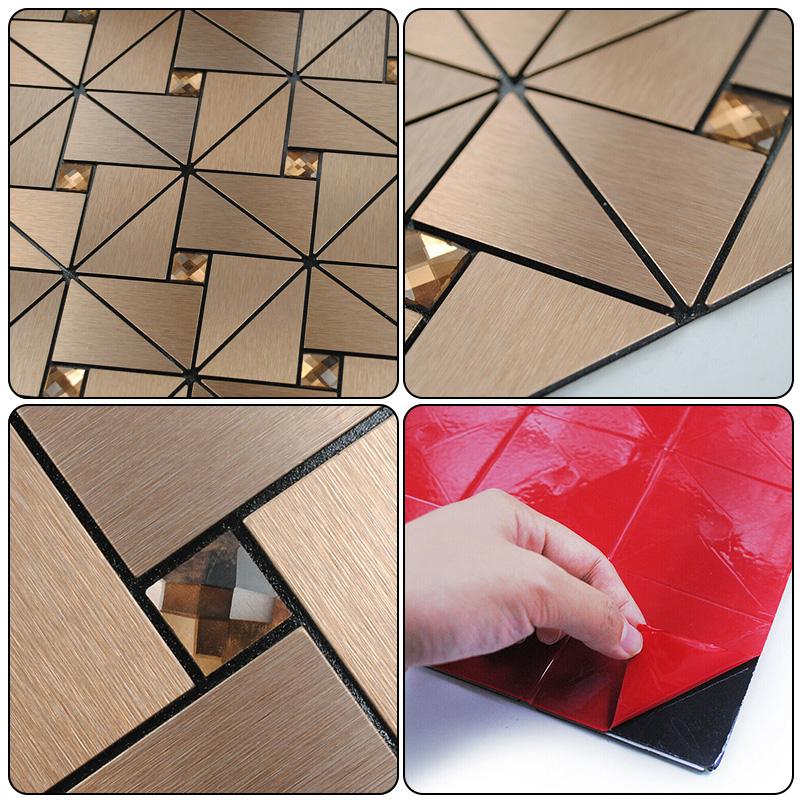 Stil european metalic mozaic perete autocolant autoadeziv faianță de perete Backsplash living room TV fundal perete decor mozaic stick