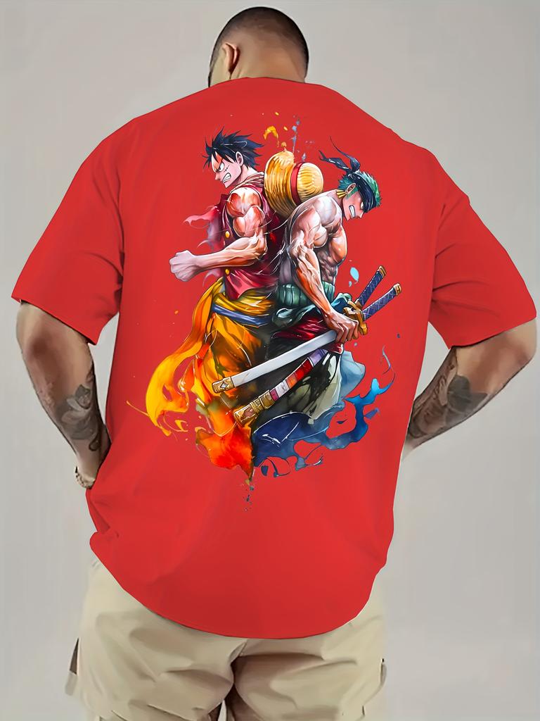 Miniso NE PIECE Sauron Périphérique Imprimé T-shirt Court Manches Courtes Ample Homme Été Casual Américain Polyvalent Haut